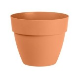 Ghiveci Rotunde din Plastic Teracota cu Sistem de Scurgere, CMCLASS