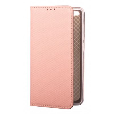 Husa Piele OEM Smart Magnet pentru Samsung Galaxy A40 A405, Roz Aurie foto
