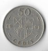 Moneda 50 cedis 1991 - Ghana, Africa, Cupru-Nichel