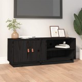 vidaXL Comodă TV, negru, 105x34x40 cm, lemn masiv de pin