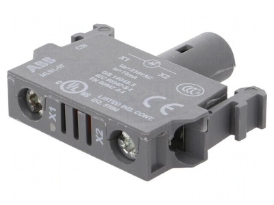 LED frontală albă 230VAC 22mm foto