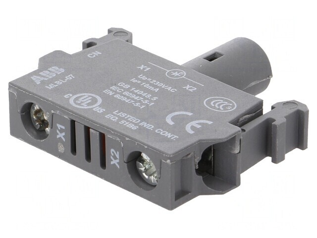 LED frontală albă 230VAC 22mm