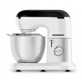 Mixer planetar Heinner, 1000 W, bol inox 5 L, 10 viteze + Pulse, tel, carlig framantare, paleta, Alb