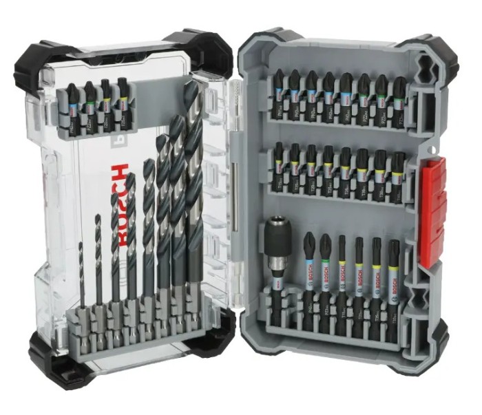 BOSCH Set mixt de 35 de accesorii pentru insurubare si gaurire in metal PRO Impact, prindere hexagon 1/4&amp;quot;