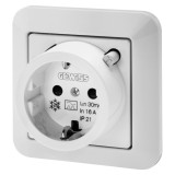 Priza cu protectie diferentiala RCD Gewiss GW95522, 16 A, 30 mA, alb, IP21