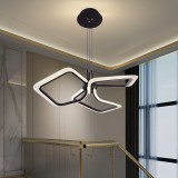 Lustra LED suspendata cu Telecomanda RIMINI 60W, 3 Patrate, lumina Rece/Calda/Neutra, Dimabila, Negru ModernLight Concept