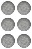 Set farfurii 6 piese pentru supa, Portelan, Albe, Model Gri, diametru 20 cm