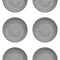 Set farfurii 6 piese pentru supa, Portelan, Albe, Model Gri, diametru 20 cm