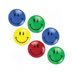 Magneti Smiley Face 30 mm, multicolor, set 6 bucati foto