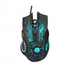 Mouse USB Glowing pentru Gaming Edman M950, 3200 DPI, 6 butoane, Negru