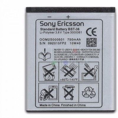 Acumulator Sony Ericsson J300 J310 Z550 T250 K510i K510 K320 BST-36 foto