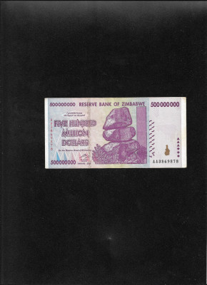 Zimbabwe 500000000 500 milioane dolari dollars 2008 seria3869878 foto