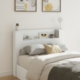 Cumpara ieftin Tăblie cu dulap și LED, alb, 140x16,5x103,5 cm