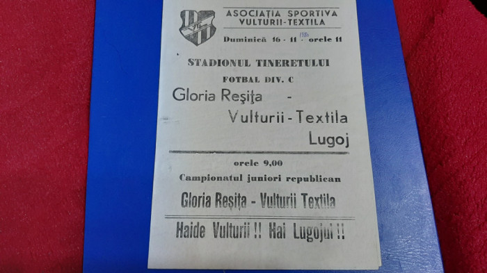 program Vulturii T. Lugoj - Gloria Resita