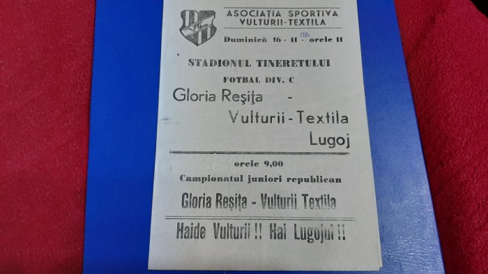program Vulturii T. Lugoj - Gloria Resita