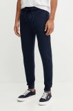 HUGO pantaloni de lounge culoarea bleumarin, cu imprimeu, 50540918