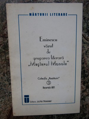 Eminescu văzut de gruparea literară &amp;quot;Meșterul Manole&amp;quot; foto