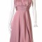 Rochie superba gen MARILYN MONROE roz poudree voal,bust paiete corset, DIAFANA