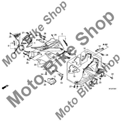 MBS Carena SX interioara Honda 2012 CBR600RR #21, Cod Produs: 64590MFJD01HO foto