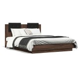 Cumpara ieftin Cadru de pat cu tablie stejar maro 120x190 cm lemn prelucrat