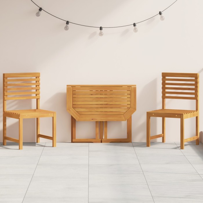 Gossi set bistro de gradina, 3 piese, lemn masiv de acacia