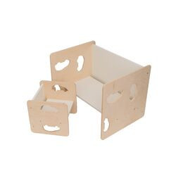 Set Montessori masa si doua scaune cu masinute, 7Toys