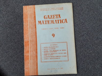 GAZETA MATEMATICA NR 9/1977 foto