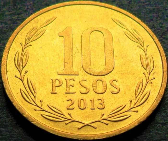 Moneda exotica 10 PESOS - CHILE, anul 2013 * cod 4619