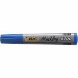 Marker Permanent BIC 2300, Varf Tesit de 3-5 mm, Cerneala Albastra pe Baza de Alcool, Markere Permanente cu Varf Tesit, Marker Permanent Albastru, Mar