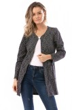 E888-4418 Cardigan casual cu decolteu in anchior si buzunare false