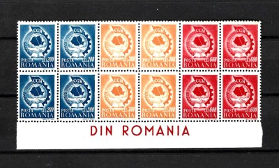 ROMANIA 1947 - CONFEDERATIA GENERALA A MUNCII, FRAGMENT CU EROARE, MNH - LP 209a (2) foto