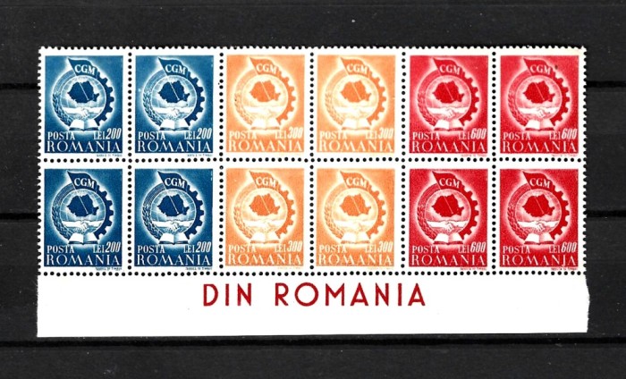 ROMANIA 1947 - CONFEDERATIA GENERALA A MUNCII, FRAGMENT CU EROARE, MNH - LP 209a (2)