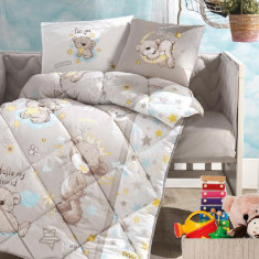 Set Complet Lenjerie Patut Bebe Little Bear (Bumbac 100%)