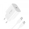 Incarcator Retea Cu Cablu USB-C Tech-Protect NC20W, 20W, 3A, 1 x USB-C, Alb, Universal