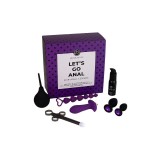 Set erotic DREAMTOYS Pleasure Box - Let&rsquo;s Go Anal, cu 2 dopuri anale, vibrator anal, duș anal și injector de lubrifiant (cutie mov)