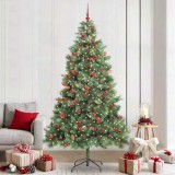 vidaXL Brad de Crăciun artificial Verde 240 cm PVC și Metal 3395152