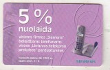 bnk card Cartele telefonice - Lithuania - 5% For Siemens Phone