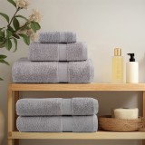vidaXL Prosoape de baie 2 pcs Gri 15 x 21 cm Bumbac
