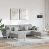 VidaXL Sofa din material textil cu pernă Gri nori 208 cm țesătură 3335170