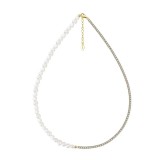 Lantisor argint 925, JW1735, model tennis / perlute, placat cu aur