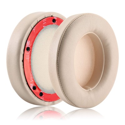 Set 2 bureti TXE pentru casti Beats Studio3 / 3.0 / 2.0 Wireless/Wired, Over-Ear, Bej, Piele ecologica, Spuma cu memorie foto