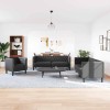 VidaXL Set de canapea 3 pcs Negru 194 x 74.5 x 70.5 cm