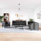 Cumpara ieftin Set de canapea 3 pcs Negru 194 x 74.5 x 70.5 cm