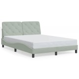 Gossi cadru de pat cu lumini led, gri deschis, 120x200 cm, catifea