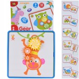 Tablouri puzzle educative, butoane colorate, roți dințate și imagini pentru copii cu v&acirc;rsta peste 3 ani