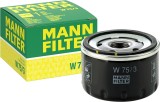 Filtru Ulei Mann W75/3 Dacia Dokker Duster Lodgy Logan Sandero (Insurubabil, Ventil Blocare Retur, M20x1.5)