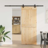 vidaXL Ușă glisantă NARVIK Natural și Negru 85 x 210 cm (213,5 cm) 3445283