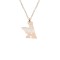 Colier personalizat cu litera si fluturas din argint 925 placat cu aur roz