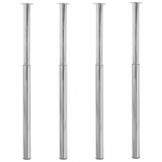 vidaXL Picioare de masă telescopice, 4 buc., crom, 710 mm-1100 mm