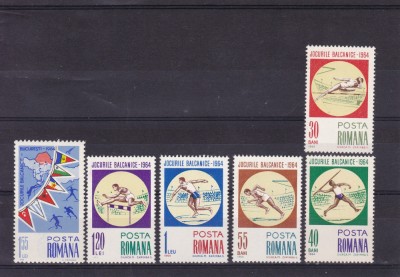 ROMANIA 1964 LP 586 JOCURILE BALCANICE DE ATLETISM-BUCURESTI SERIE MNH foto